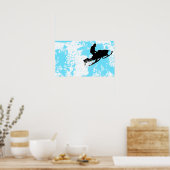 Schneemobil. Pulverschnee. Poster (Küche)