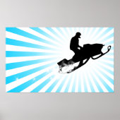 Schneemobil. Pulverschnee. Poster (Vorne)