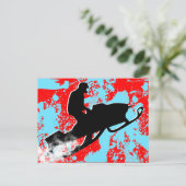 Schneemobil. Pulverschnee. Postkarte (Stehend Vorderseite)