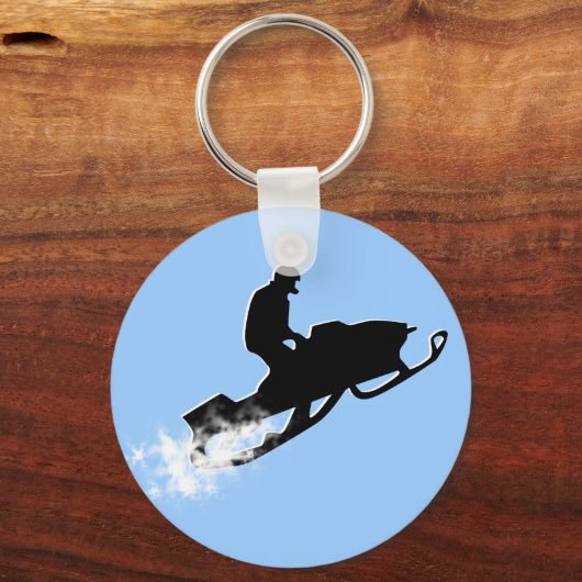 Schneemobil. Pulverschnee. Schlüsselanhänger (Vorderseite)