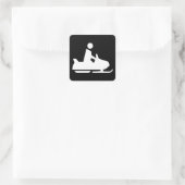 Schneemobil Quadratischer Aufkleber (Tasche)