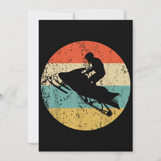 Schneemobil Retro Style Snowmobiling Einladung (Rückseite)