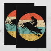 Schneemobil Retro Style Snowmobiling Einladung (Vorne/Hinten)