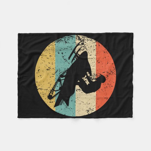 Schneemobil Retro Style Snowmobiling Fleecedecke (Vorderseite (Horizontal))