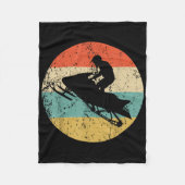Schneemobil Retro Style Snowmobiling Fleecedecke (Vorderseite)