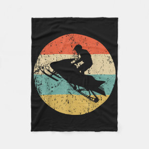 Schneemobil Retro Style Snowmobiling Fleecedecke