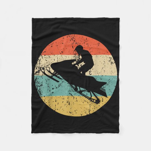 Schneemobil Retro Style Snowmobiling Fleecedecke (Vorderseite)