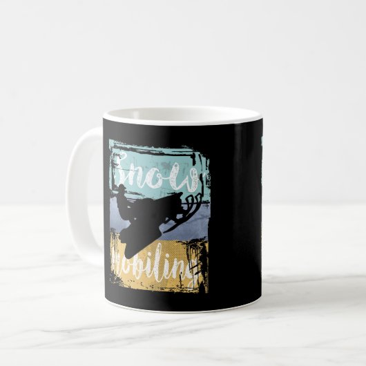 Schneemobil Retro Style Snowmobiling Kaffeetasse (Vorderseite Links)