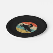 Schneemobil Retro Style Snowmobiling Pappteller (Schrägansicht)