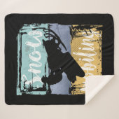 Schneemobil Retro Style Snowmobiling Sherpadecke (Vorderseite (Horizontal))