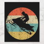 Schneemobil Retro Style Snowmobiling Weinetikett (Einzelnes Label)