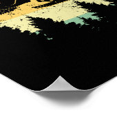 Schneemobil Retrostil Schnee Winter Vintag Poster (Ecke)