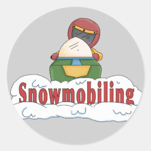 Schneemobil Runder Aufkleber