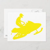 Schneemobil/Schlitten Postkarte (Vorne/Hinten)