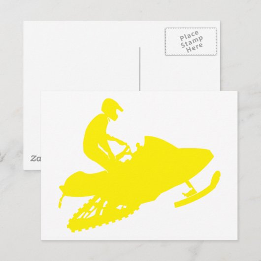 Schneemobil/Schlitten Postkarte (Vorne/Hinten)