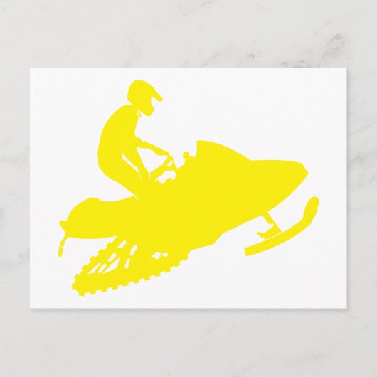 Schneemobil/Schlitten Postkarte (Vorderseite)