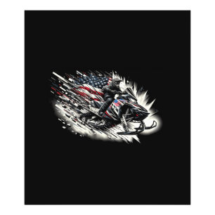 Schneemobil Schneemobilfahren Freiheit Flagge Lang Fotodruck