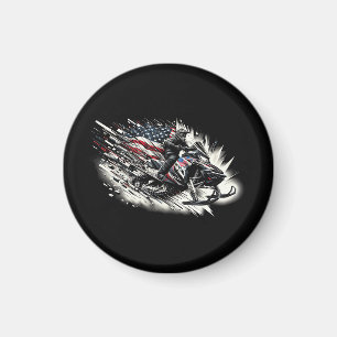 Schneemobil Schneemobilfahren Freiheit Flagge Lang Magnet
