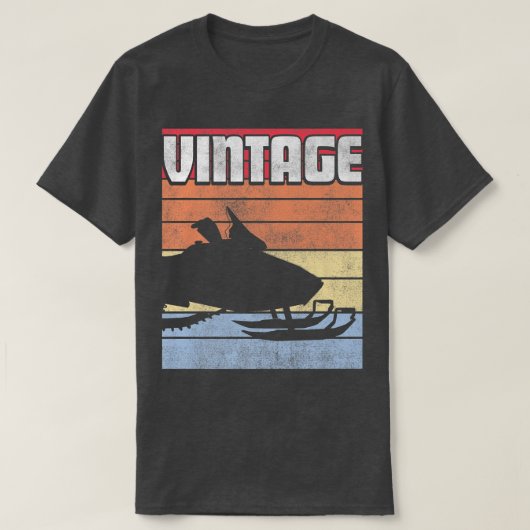 Schneemobil Ski Winter Schlitten Rück T-Shirt (Design vorne)