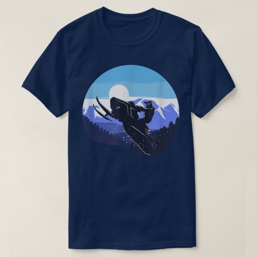 Schneemobil Skifahrer Wintersportschnee T-Shirt (Design vorne)