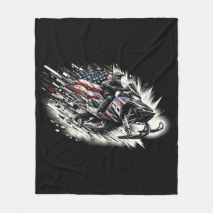 Schneemobil T Schneemobilfahren Freiheit Flagge La Fleecedecke