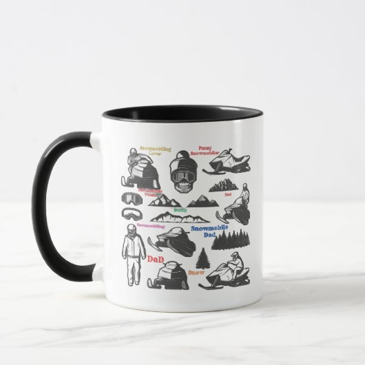 Schneemobil-Vater, Snowmobile Lover Tasse (Links)