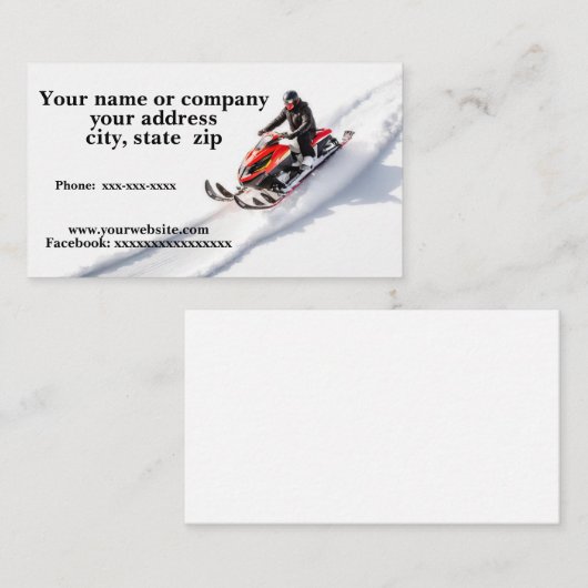 Schneemobil Visitenkarte (Vorne/Hinten)