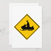 Schneemobil-Warnschnee Winter Einladung (Vorne/Hinten)