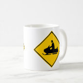 Schneemobil-Warnschnee Winter Kaffeetasse (VorderseiteRechts)
