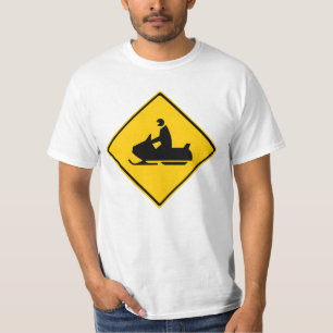 Schneemobil-Warnschnee Winter T-Shirt