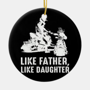 Schneemobil Wie der Vater so die Tochter Biker Vat Keramik Ornament