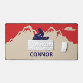 Schneemobil Winter Personalisiert Schreibtischunterlage (Tastatur & Maus)