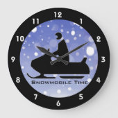Schneemobile Design-Uhr Große Wanduhr (Vorderseite)