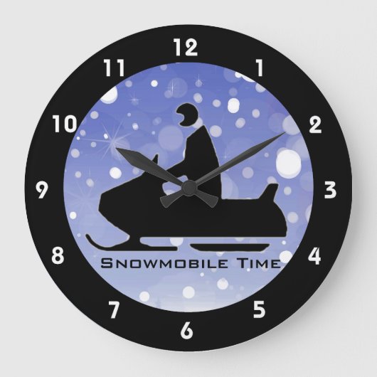 Schneemobile Design-Uhr Große Wanduhr (Vorderseite)