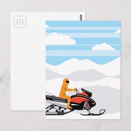 Schneemobile Landschaft Postkarte (Vorne/Hinten)