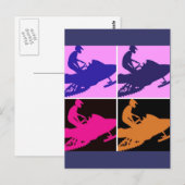 Schneemobile Pop Kunst Postkarte (Vorne/Hinten)