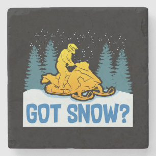 Schneemobilfahren - Mit Schnee Lustiges Schneemobi Steinuntersetzer