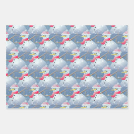 Schneemodell Geschenkpapier Set