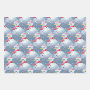 Schneemodell Geschenkpapier Set