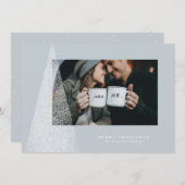 Schneemoderne Weihnachtsbaumfotokarte Feiertagskarte (Vorne/Hinten)