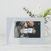 Schneemoderne Weihnachtsbaumfotokarte Feiertagskarte (Stehend Vorderseite)