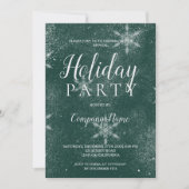 Schneemünde grüne Typografie Unternehmen Weihnacht Einladung (Vorderseite)