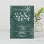 Schneemünde grüne Typografie Unternehmen Weihnacht Einladung (Stehend Vorderseite)