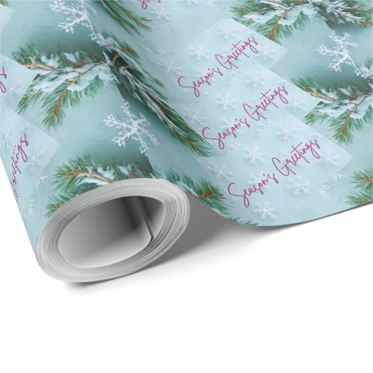 Schneemuster Geschenkpapier (Rolleneckpunkt)