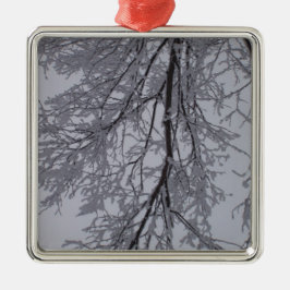 Schneemuster in den Bäumen Ornament Aus Metall
