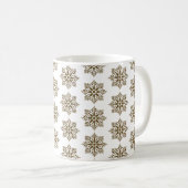 Schneemuster Karo Olivegrün Kaffeetasse (VorderseiteRechts)