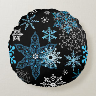 Schneemuster Rundes Kissen
