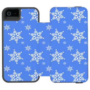 Schneemuster, Weiße Schneeflocken, Schnee, Blau Incipio Watson™ iPhone 5 Geldbörsen Hülle