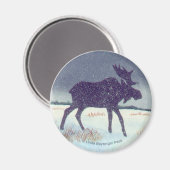 Schneemusterte Elch-Silhouette Magnet (Vorderseite/Rückseite)