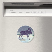 Schneemusterte Elch-Silhouette Magnet (In Situ (Geschirrspüler))